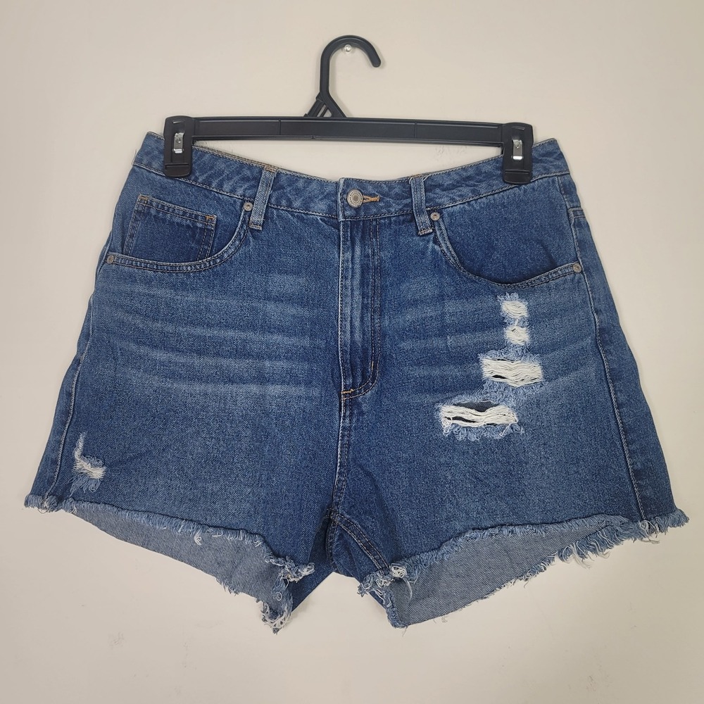 Urban Basics Cutoff Denim Shorts Womens Size 11 Blue Distressed Jean 100% cotton